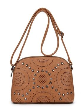 Studded Tan Crossbody Shoulder Bag for Women